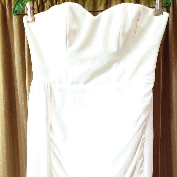 Chiffon Superdown Alivia white strapless dress - Picture 12 of 13